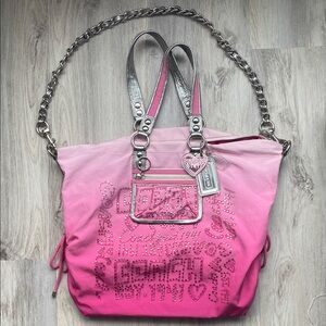 Coach A242 Pink Ombre Poppy Tote with Silver Accents and hang tags